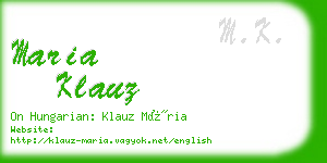 maria klauz business card